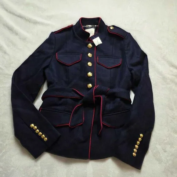 New S Banana Republic Olivia Palermo belted military jacket